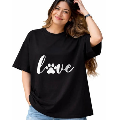 Dog Love Shirt, Dog Lover Gift T-Shirt/Hoodie/Sweatshirt HLT00 - Paw Print Love Heart Funny Cool Dog Cat Mom Pet Animal Lover T-Shirt