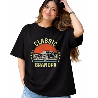 Best Grandpa Shirt, Proud Grandpa Unisex T-Shirt/Hoodie/Sweatshirt HLT00 - Funny Grandpa Classic Car Graphic Vintage Retro T-Shirt