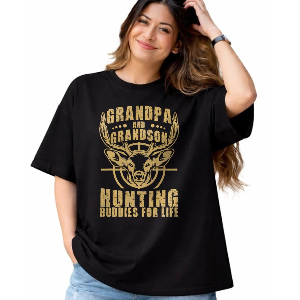 Best Grandpa Shirt, Proud Grandpa Unisex T-Shirt/Hoodie/Sweatshirt HLT00 - Hunting Buddy Grandpa And Grandson Hunting Buddies T-Shirt