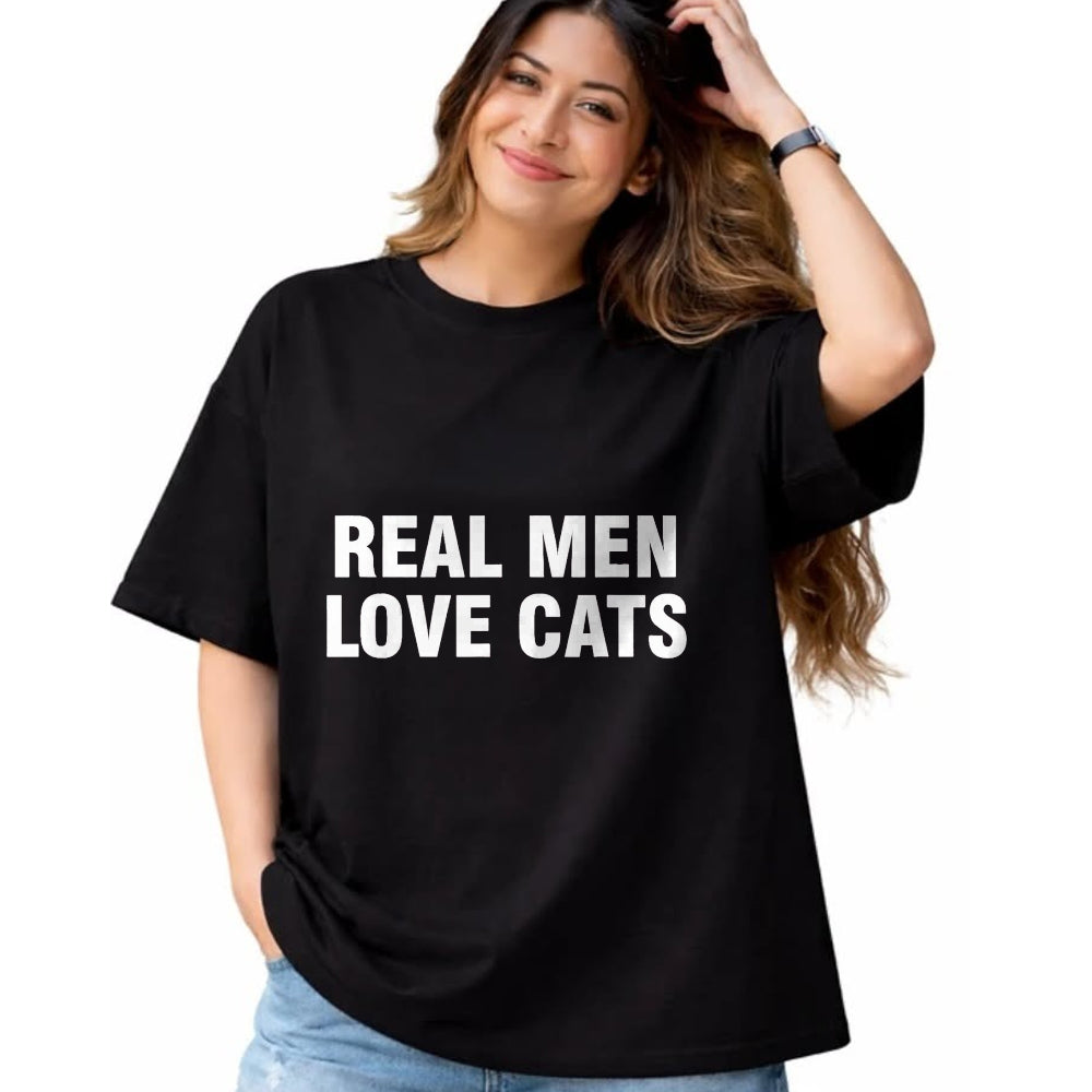 Cat Love Shirt, Funny Cat Lover Gift UnisexT-Shirt/Hoodie/Sweatshirt HLT00 - Real Men Love Cats T-Shirt, Men, Black, 3X-Large (1)