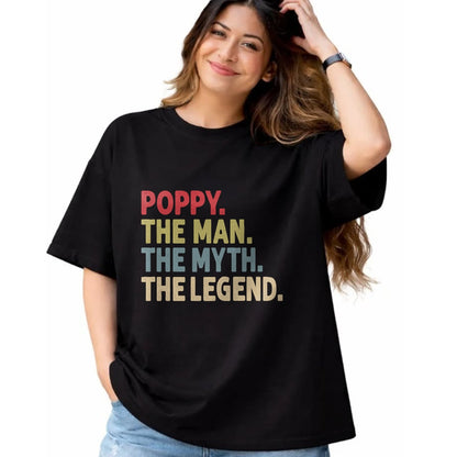 Best Grandpa Shirt, Proud Grandpa Unisex T-Shirt/Hoodie/Sweatshirt HLT00 - Poppy The Man The Myth the Legend Funny Grandpa Gift T-Shirt (1)