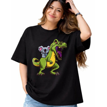 Best Dinosaur Lover Shirt, Funny Dinosaur UnisexT-Shirt/Hoodie/Sweatshirt HLT00 - Kawaii Koala Bear Riding T-Rex - Cute & Funny Trex Dinosaur T-Shirt