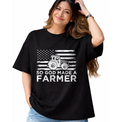 Best Farmer Life Shirt, Funny Farmer UnisexT-Shirt/Hoodie/Sweatshirt HLT00 - American Flag So God Made A Farmer 4th Of July T-Shirt