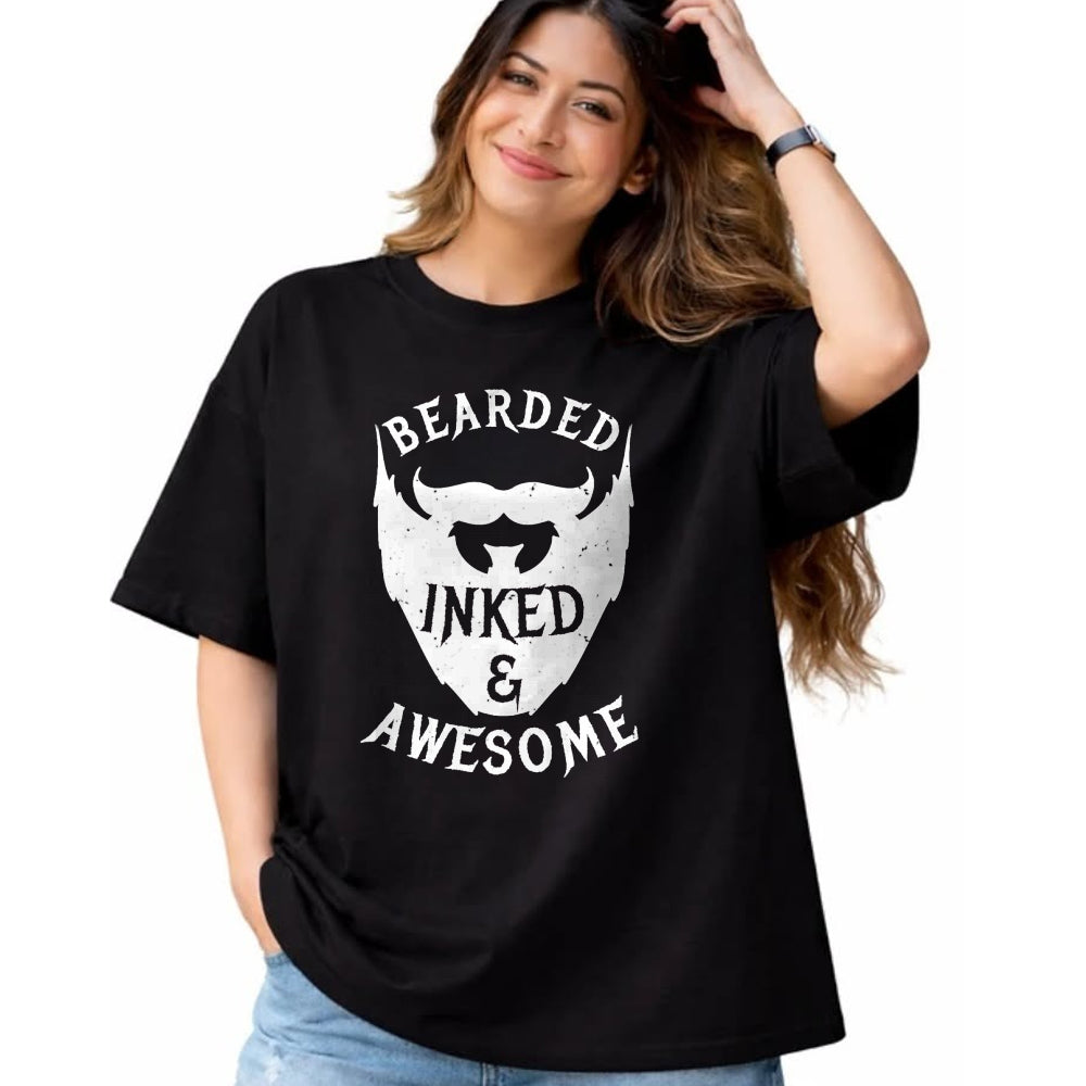 Best Wife Shirt, Wife and Husband Unisex T-Shirt/Hoodie/Sweatshirt HLT00 - Mens Bearded, Inked And Awesome Bearded And Tattooed Guy T Shirt