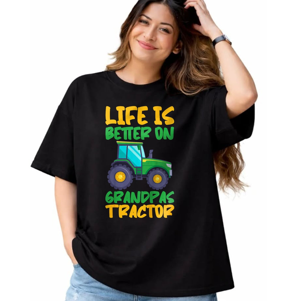 Best Farmer Life Shirt, Funny Farmer UnisexT-Shirt/Hoodie/Sweatshirt HLT00 - Young Farmer Funny Tractor Boy On Grandpas Tractor T-Shirt