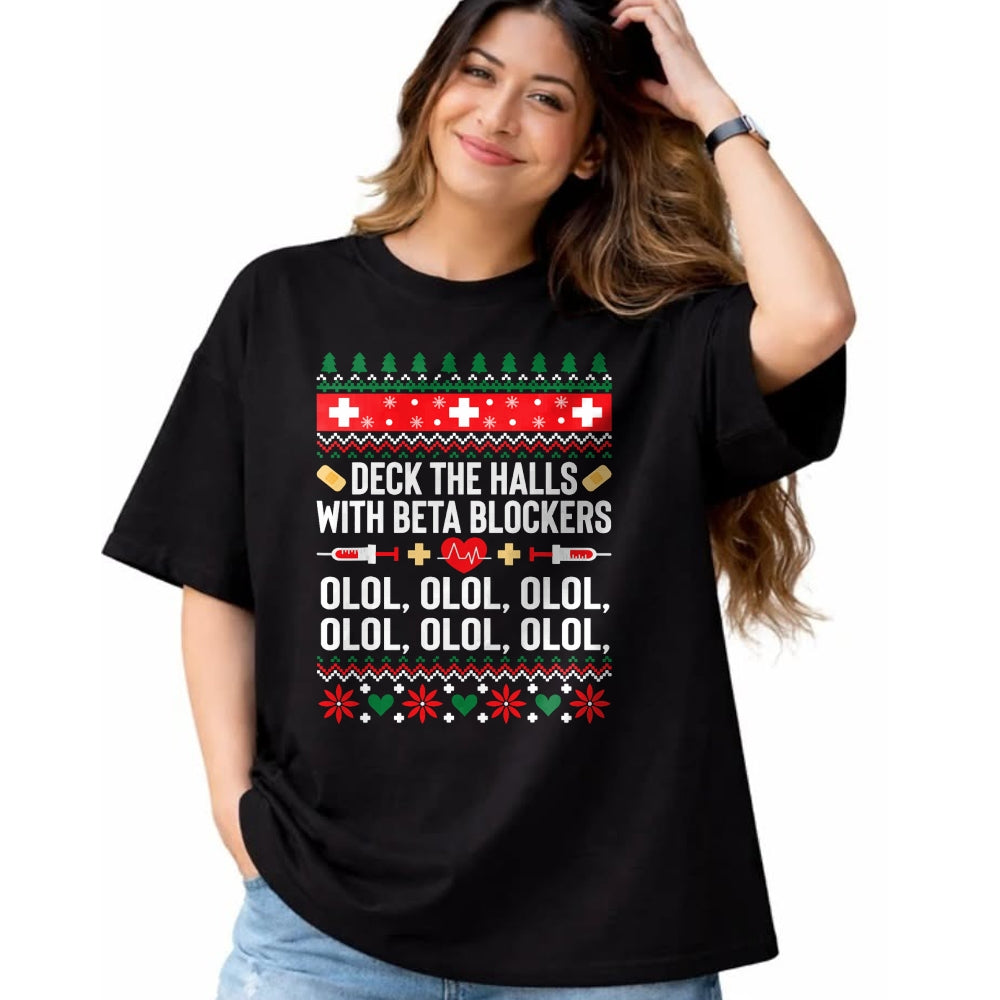 Funny Nurse Shirt, Nurse Unisex T-Shirt/Hoodie/Sweatshirt HLT00 - Funny Nurse Christmas Shirt Ugly Xmas TShirt Gift Tee Women T-Shirt