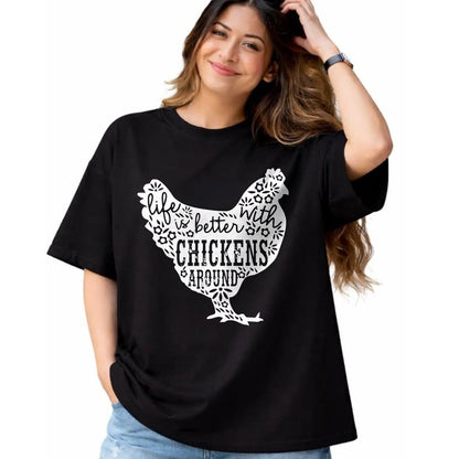 Best Farmer Life Shirt, Funny Farmer UnisexT-Shirt/Hoodie/Sweatshirt HLT00 - Life is Better With Chickens T Shirt Animal Pet Farmer Tee T-Shirt