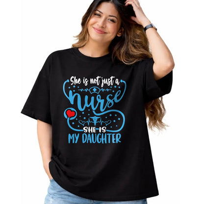 Funny Nurse Shirt, Nurse Unisex T-Shirt/Hoodie/Sweatshirt HLT00 - My Daughter Is A Nurse Proud Nurse's Mom Dad RN LPN Family T-Shirt (5)