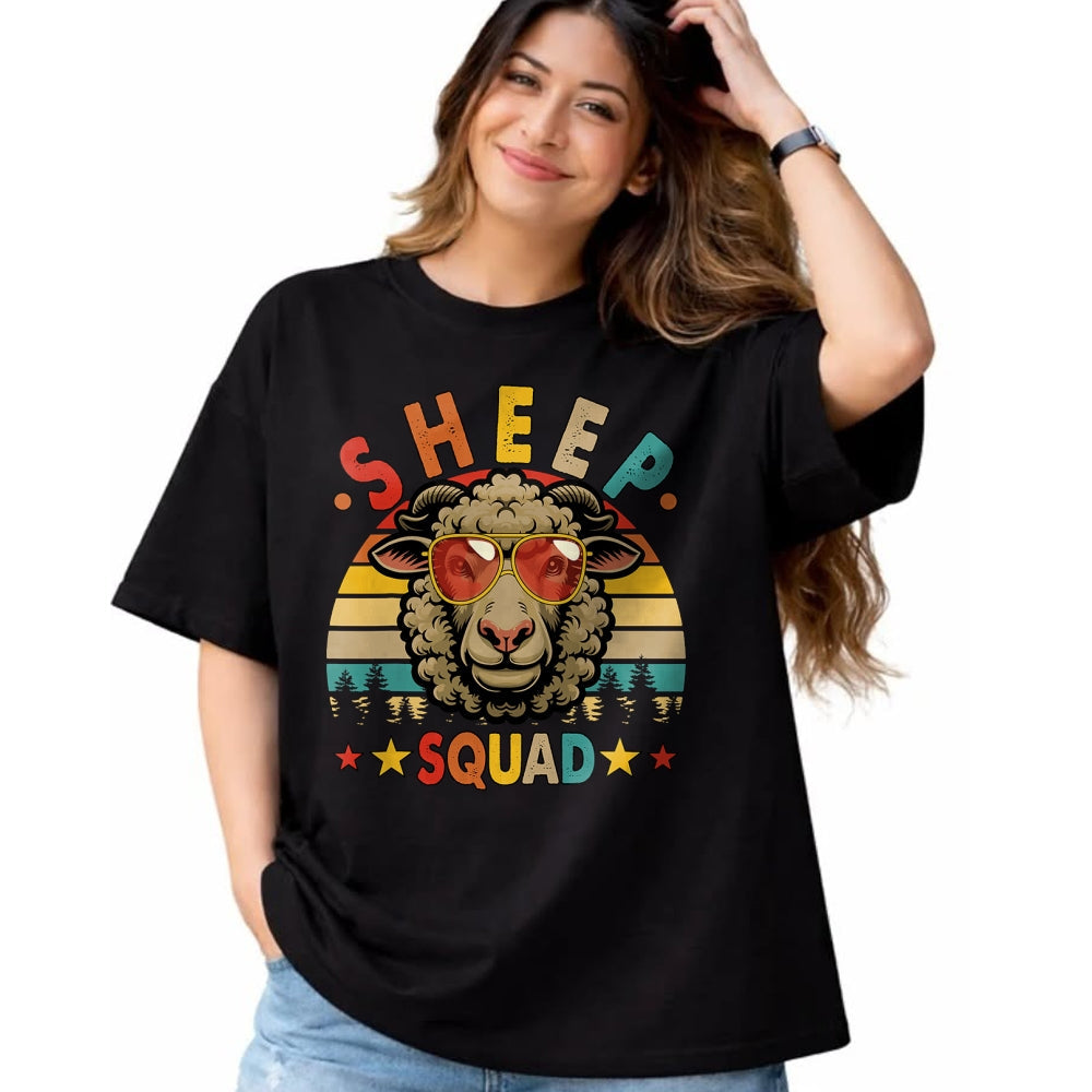 Best Farmer Life Shirt, Funny Farmer UnisexT-Shirt/Hoodie/Sweatshirt HLT00 - Vintage Retro Sheep Funny Squad Farmer Sheep Sunglasses T-Shirt