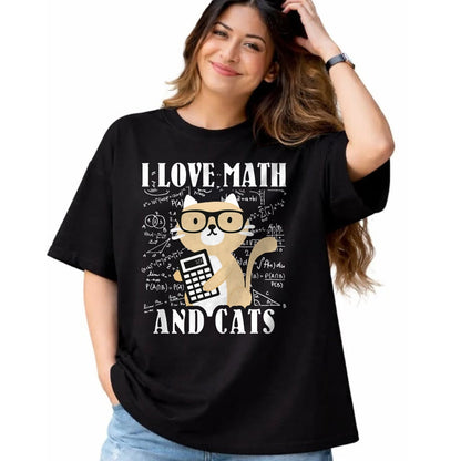 Cat Love Shirt, Funny Cat Lover Gift UnisexT-Shirt/Hoodie/Sweatshirt HLT00 - Math Kitty Cat I Love Math and Cats Mathematics Math T-Shirt for Men Women Kids