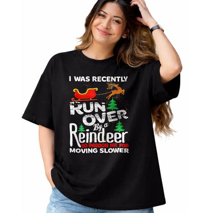 Best Grandma Shirt, Proud Grandma Unisex T-Shirt/Hoodie/Sweatshirt HLT00 - Grandma Got Run Over By A Reindeer Christmas So Pardon Me T-Shirt (1)