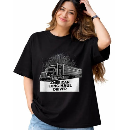 Best Truck Driver Life Shirt, Funny Trucker UnisexT-Shirt/Hoodie/Sweatshirt HLT00 - American Long-Haul Driver Patriotic Semi Truck Driver T-Shirt, Men, Heather Blue, Large