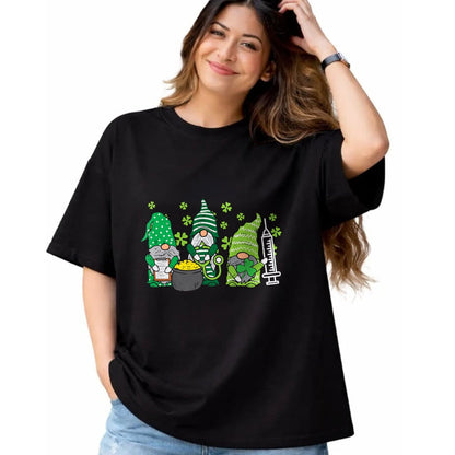 Funny Nurse Shirt, Nurse Unisex T-Shirt/Hoodie/Sweatshirt HLT00 - Gnome Nurses Saint Pattys Scrub Nurse St Patricks Day Women T-Shirt