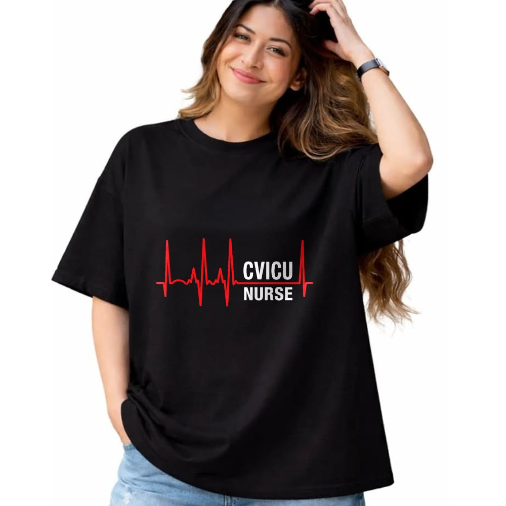 Funny Nurse Shirt, Nurse Unisex T-Shirt/Hoodie/Sweatshirt HLT00 - CVICU Nurse Cardiovascular ICU Nurse Heartbeat T-Shirt