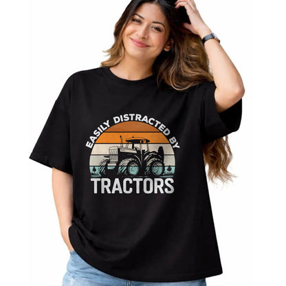 Best Farmer Life Shirt, Funny Farmer UnisexT-Shirt/Hoodie/Sweatshirt HLT00 - Farming Humor Easily Distracted By Tractor Farmer Mens T-Shirt