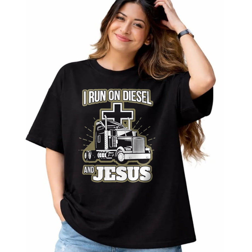 Best Truck Driver Life Shirt, Funny Trucker UnisexT-Shirt/Hoodie/Sweatshirt HLT00 - Jesus Truck Driver Christian Trucker T-Shirt, Men, Black, 3X-Large