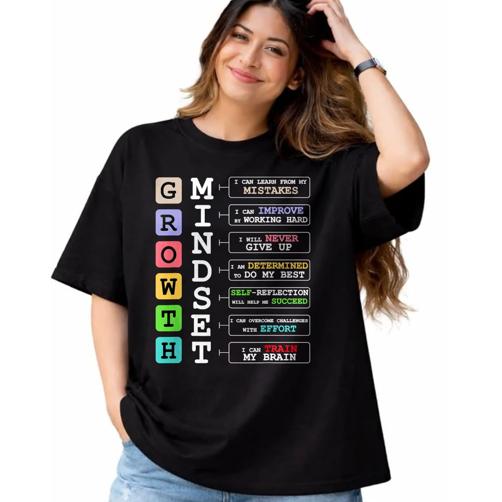Best Teacher Shirt, Funny Teacher UnisexT-Shirt/Hoodie/Sweatshirt HLT00 - Growth Mindset Shirt Positive School Classroom Teacher Gift T-Shirt