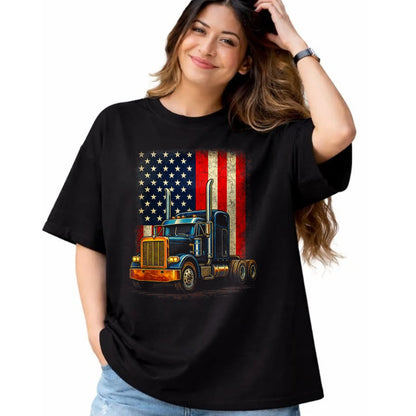 Best Truck Driver Life Shirt, Funny Trucker UnisexT-Shirt/Hoodie/Sweatshirt HLT00 - American Flag Truck - Truck Driver Patriotic T-Shirt