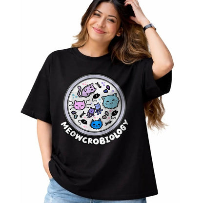 Cat Love Shirt, Funny Cat Lover Gift UnisexT-Shirt/Hoodie/Sweatshirt HLT00 - Meowcrobiology Microscopic Cats Science Pet School Biology T-Shirt, Women, Grass Green, Medium