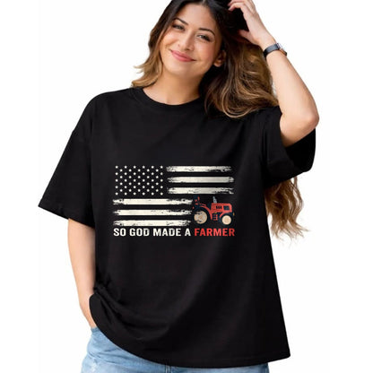 Best Farmer Life Shirt, Funny Farmer UnisexT-Shirt/Hoodie/Sweatshirt HLT00 - So God Made A Farmer, USA Flag of Farmer T-Shirt for Women Men