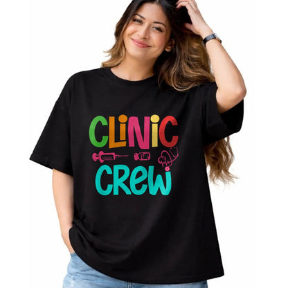 Funny Nurse Shirt, Nurse Unisex T-Shirt/Hoodie/Sweatshirt HLT00 - Retro Clinic Crew For School Nurse Crew Girl Women Mama Wife T-Shirt
