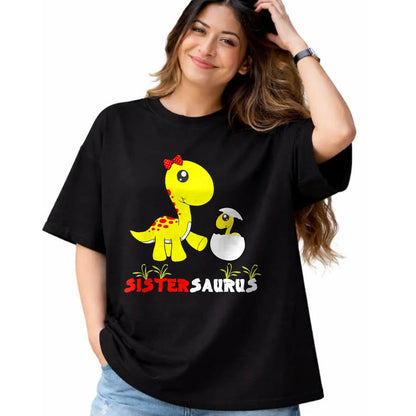 Best Dinosaur Lover Shirt, Funny Dinosaur UnisexT-Shirt/Hoodie/Sweatshirt HLT00 - Sistersaurus T-Rex Dinosaur Sister Dinosaur Sister T-Shirt, Men, Black, 3X-Large