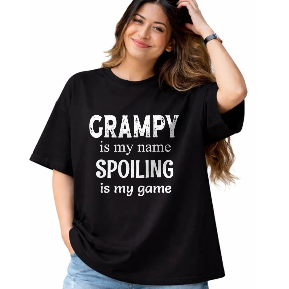 Best Grandpa Shirt, Proud Grandpa Unisex T-Shirt/Hoodie/Sweatshirt HLT00 - Grampy Is My Name Spoiling Is My Game Grandfather Grandpa T-Shirt