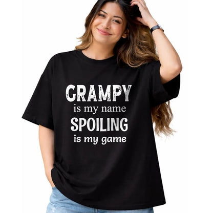 Best Grandpa Shirt, Proud Grandpa Unisex T-Shirt/Hoodie/Sweatshirt HLT00 - Grampy Is My Name Spoiling Is My Game Grandfather Grandpa T-Shirt