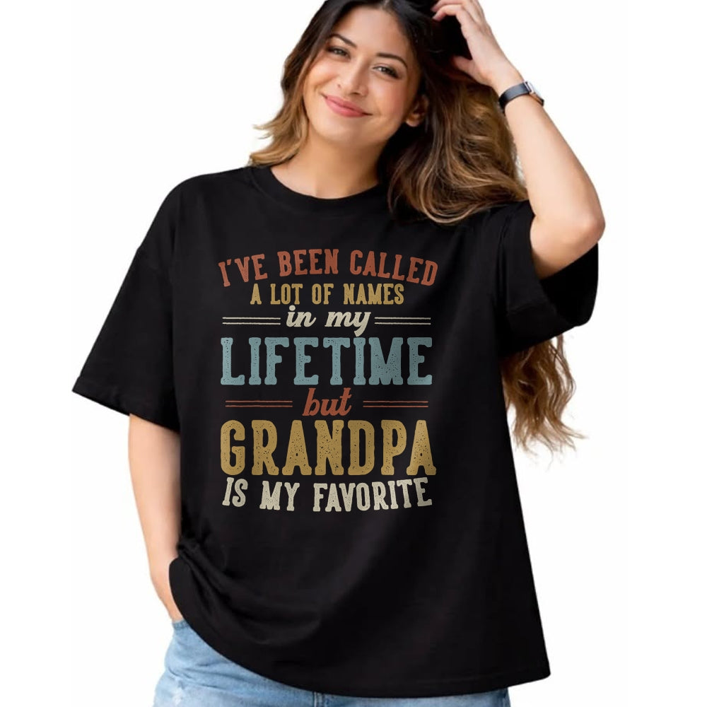 Best Grandpa Shirt, Proud Grandpa Unisex T-Shirt/Hoodie/Sweatshirt HLT00 - Grandpa Is My Favorite Name - Father's Day Grandpa T-Shirt (1)