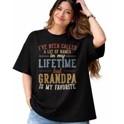 Best Grandpa Shirt, Proud Grandpa Unisex T-Shirt/Hoodie/Sweatshirt HLT00 - Grandpa Is My Favorite Name - Father's Day Grandpa T-Shirt (1)