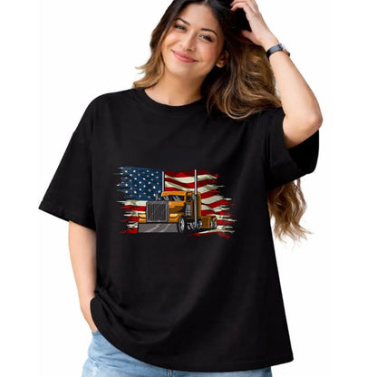 Best Truck Driver Life Shirt, Funny Trucker UnisexT-Shirt/Hoodie/Sweatshirt HLT00 - Semi-Trailer Truck Driver Big Rig Trucker American Flag T-Shirt