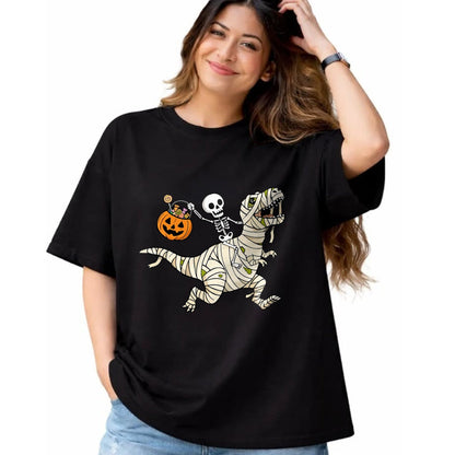 Best Dinosaur Lover Shirt, Funny Dinosaur UnisexT-Shirt/Hoodie/Sweatshirt HLT00 - Boys Halloween Skeleton Riding Dinosaur Mummy Trex Kids T-Shirt