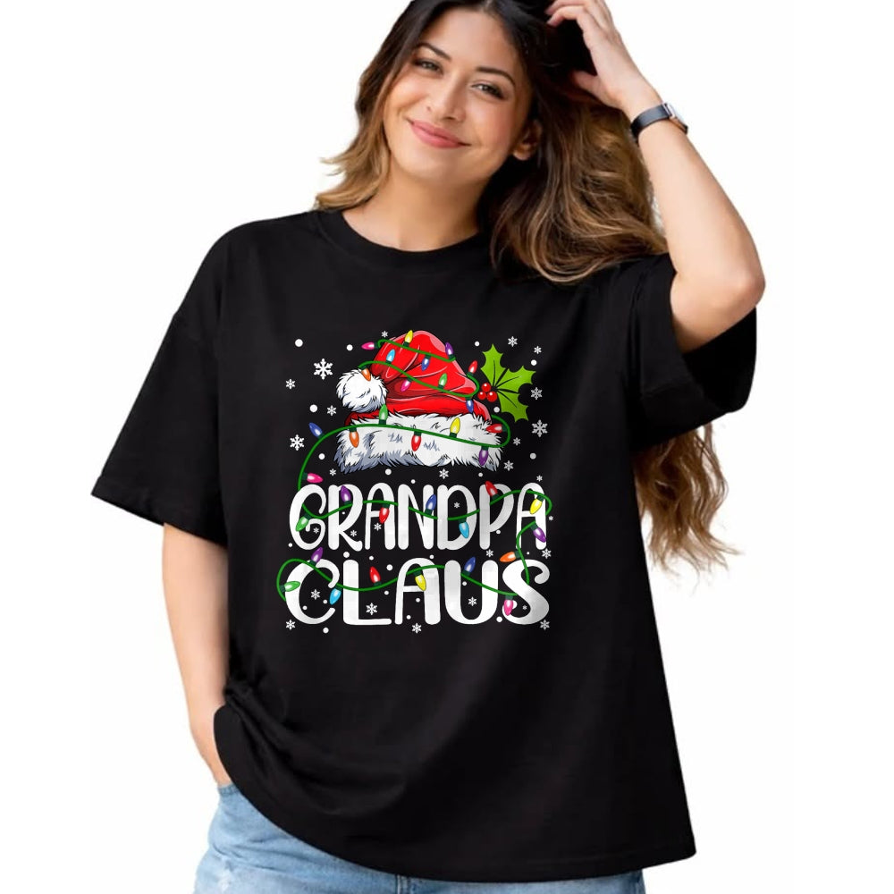 Best Grandpa Shirt, Proud Grandpa Unisex T-Shirt/Hoodie/Sweatshirt HLT00 - Grandpa Claus Shirt Christmas Lights Pajama Family Matching T-Shirt