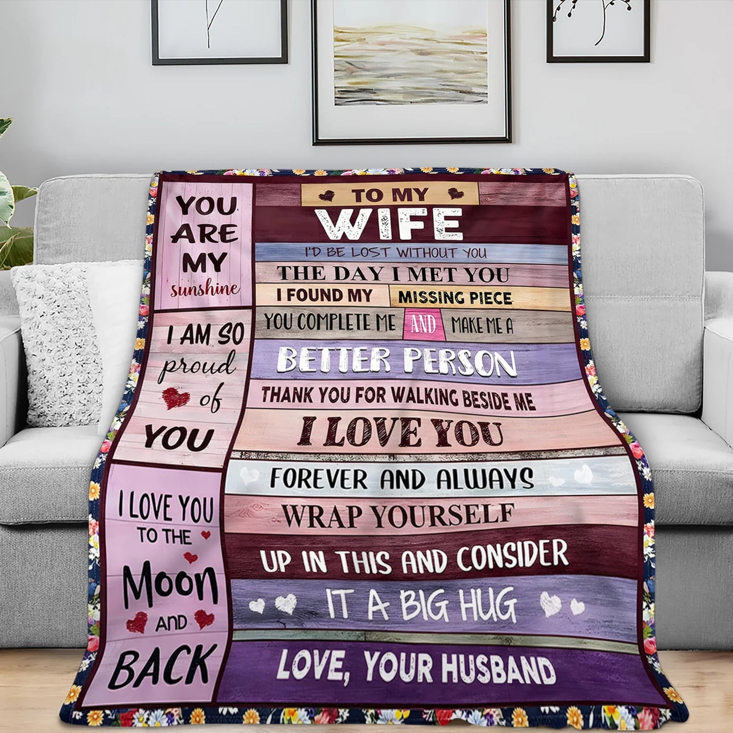 Soulmate Blanket – Romantic Love Letter Throw Blanket from Husband