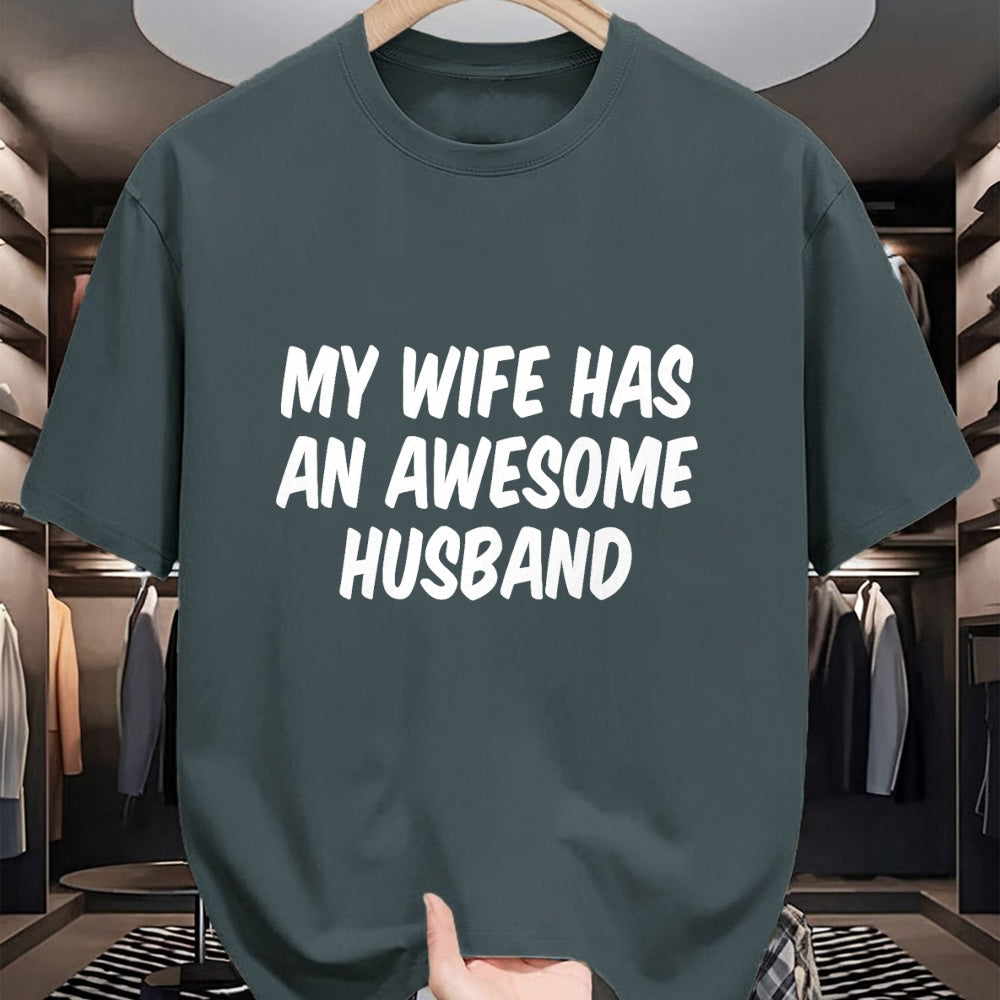 Best Wife Shirt, Wife and Husband Unisex T-Shirt/Hoodie/Sweatshirt HLT00 - My Wife Has An Awesome Husband T-Shirt (2)