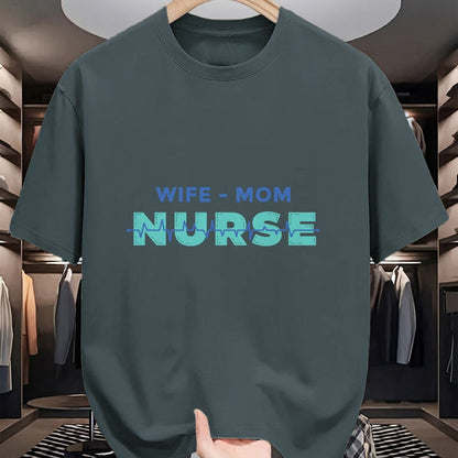 Funny Nurse Shirt, Nurse Unisex T-Shirt/Hoodie/Sweatshirt HLT00 - Wife, Mother, Nurse - Mum & Mother's Day Long Sleeve T-Shirt