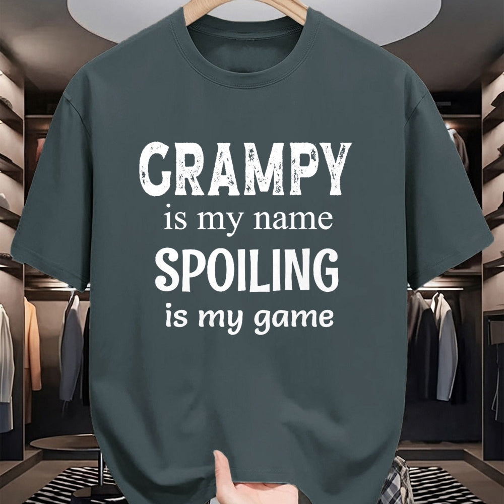 Best Grandpa Shirt, Proud Grandpa Unisex T-Shirt/Hoodie/Sweatshirt HLT00 - Grampy Is My Name Spoiling Is My Game Grandfather Grandpa T-Shirt