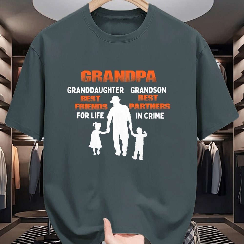 Best Grandpa Shirt, Proud Grandpa Unisex T-Shirt/Hoodie/Sweatshirt HLT00 - Grandpa Granddaughter Best Friends Grandson Best Partners T-Shirt (1)