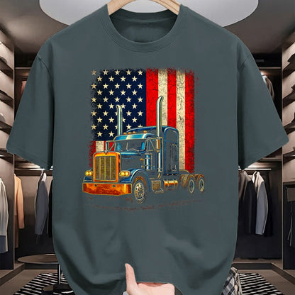 Best Truck Driver Life Shirt, Funny Trucker UnisexT-Shirt/Hoodie/Sweatshirt HLT00 - American Flag Truck - Truck Driver Patriotic T-Shirt