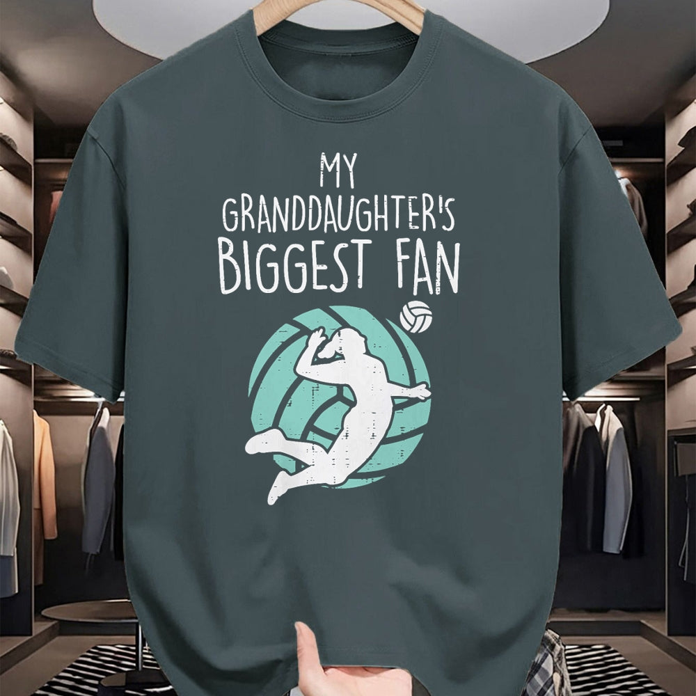 Best Grandpa Shirt, Proud Grandpa Unisex T-Shirt/Hoodie/Sweatshirt HLT00 - Granddaughters Biggest Fan Volleyball Family Grandma Grandpa T-Shirt