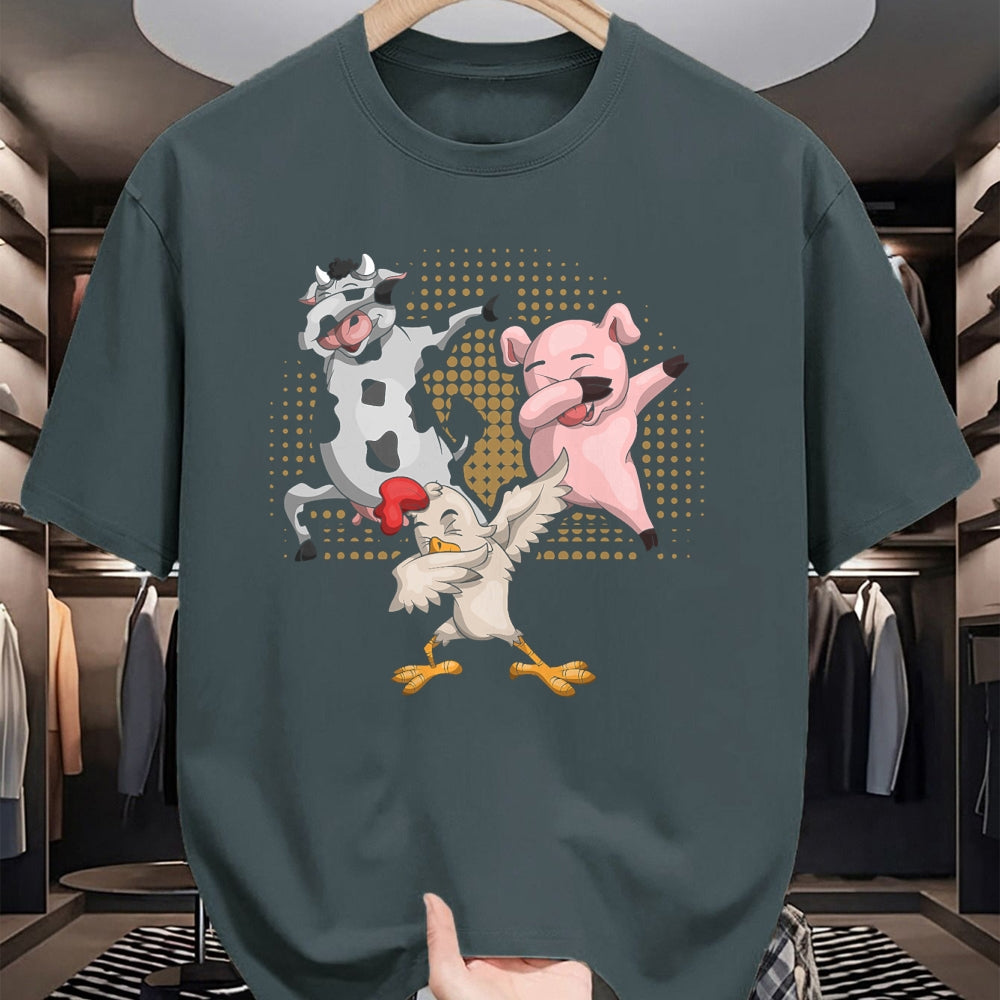 Best Farmer Life Shirt, Funny Farmer UnisexT-Shirt/Hoodie/Sweatshirt HLT00 - Dabbing Chicken Pig Cow Funny Farm Animal T-Shirt