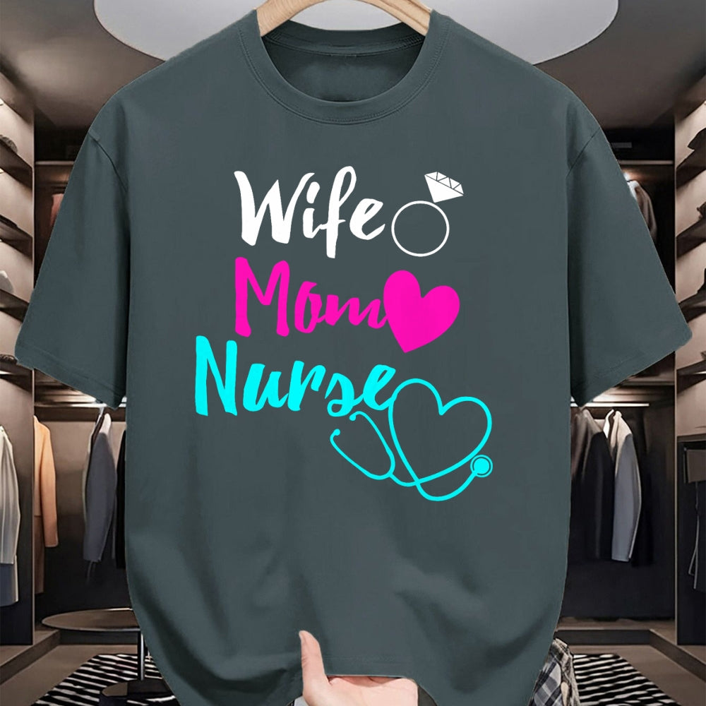 Funny Nurse Shirt, Nurse Unisex T-Shirt/Hoodie/Sweatshirt HLT00 - Wife Mom Nurse Mother's Day Funny Mom Nurse Wife T-Shirt