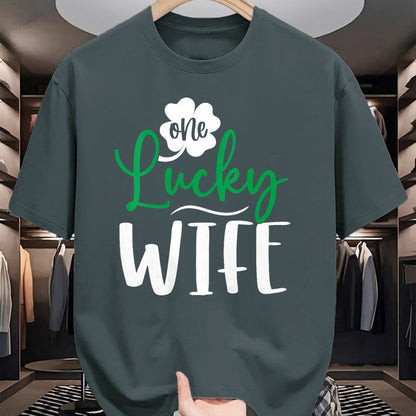 Best Wife Shirt, Wife and Husband Unisex T-Shirt/Hoodie/Sweatshirt HLT00 - Gift for wife T shirt, lucky wife   Womens Happy Saint Patricks Day Irish Shamrock One Lucky Wife V-