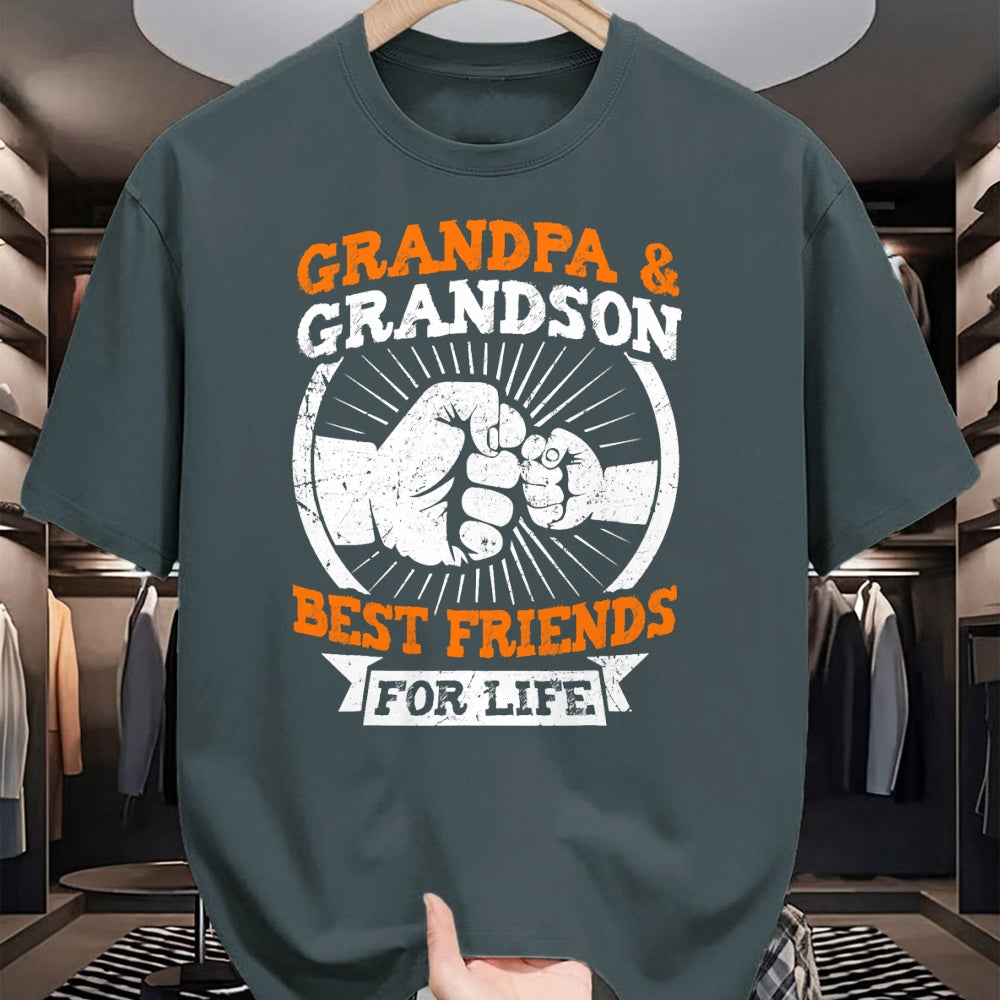 Best Grandpa Shirt, Proud Grandpa Unisex T-Shirt/Hoodie/Sweatshirt HLT00 - Grandpa and Grandson Best Friends for Life Grandfather T-Shirt
