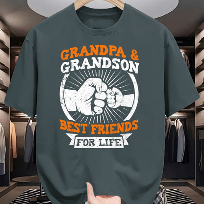 Best Grandpa Shirt, Proud Grandpa Unisex T-Shirt/Hoodie/Sweatshirt HLT00 - Grandpa and Grandson Best Friends for Life Grandfather T-Shirt