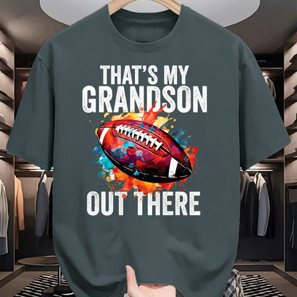Best Grandpa Shirt, Proud Grandpa Unisex T-Shirt/Hoodie/Sweatshirt HLT00 - That's My Grandson Out There Football Grandma Grandpa T-Shirt