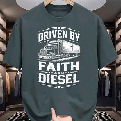 Best Truck Driver Life Shirt, Funny Trucker UnisexT-Shirt/Hoodie/Sweatshirt HLT00 - Driven Faith and Diesel Trucking Jesus Christian Trucker T-Shirt