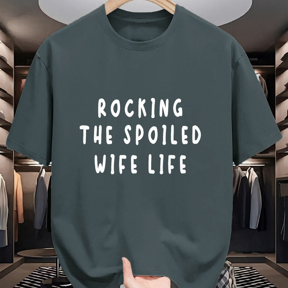 Best Wife Shirt, Wife and Husband Unisex T-Shirt/Hoodie/Sweatshirt HLT00 - Spoiled Wife Rocking The Spoiled Wife Life T-Shirt (1)