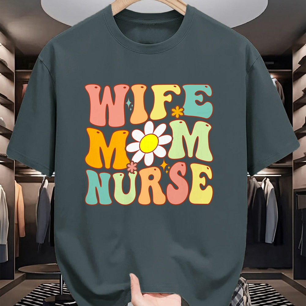 Funny Nurse Shirt, Nurse Unisex T-Shirt/Hoodie/Sweatshirt HLT00 - Retro groovy Wife Mom Nurse Women Mothers Day For Nurses T-Shirt