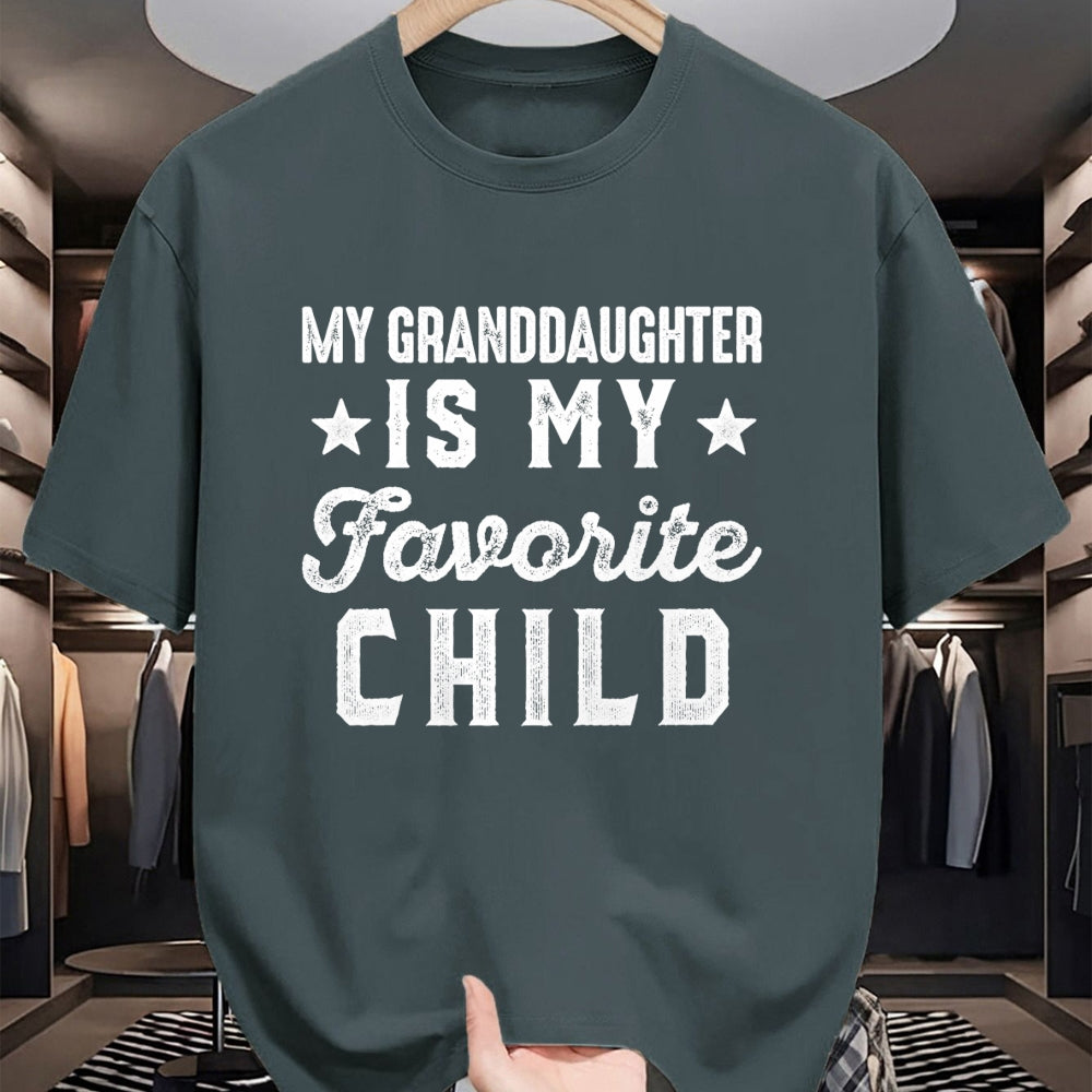 Best Grandpa Shirt, Proud Grandpa Unisex T-Shirt/Hoodie/Sweatshirt HLT00 - My Granddaughter is My Favorite Child Funny Grandpa Grandma T-Shirt